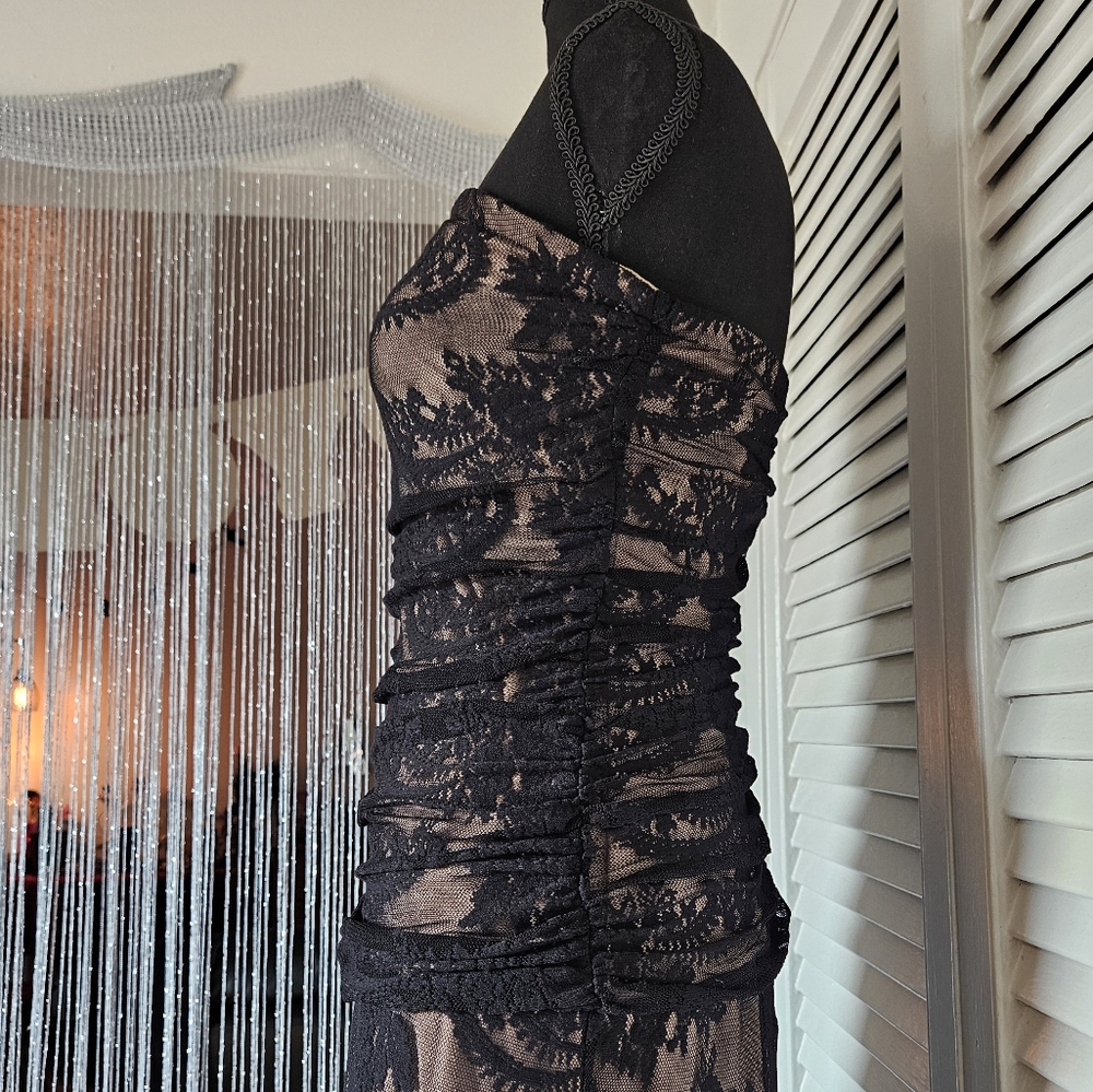 Y2K Black Lace Whimsigoth Dark Romantic Formal Gown Size XS - Picture 7 of 11